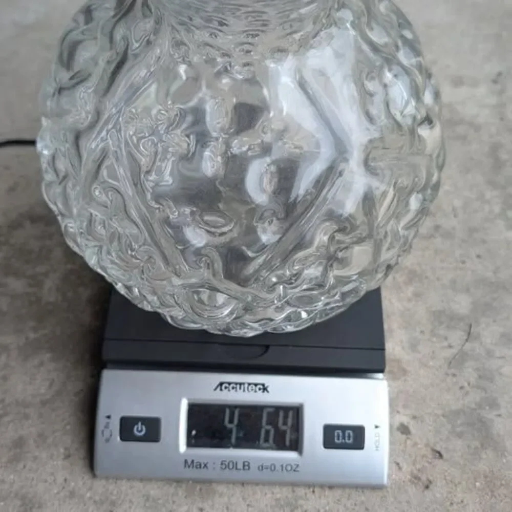 Vintage Blenko 9431 Crystal Textured Glass Vase Topaz Gold Rim Hank Adams 1994